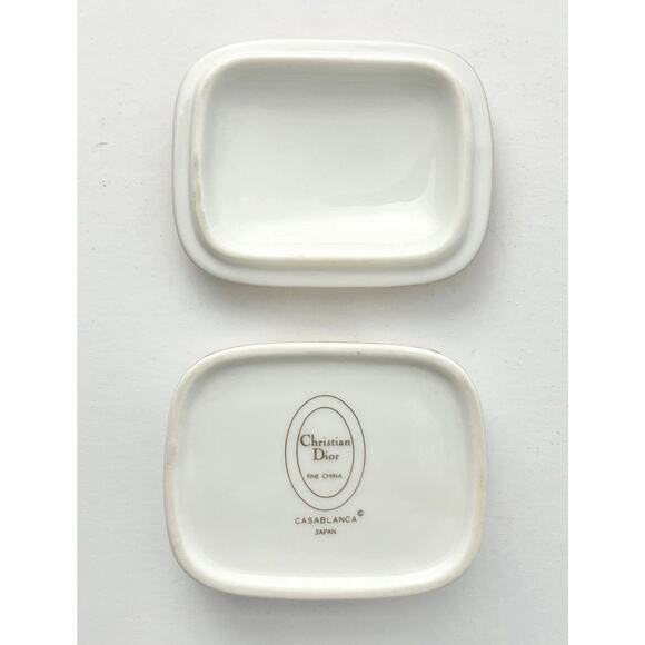 Christian Dior "Casablanca" Porcelain Rectangle Trinket Box & Lid 3 1/8" - Picture 7 of 9